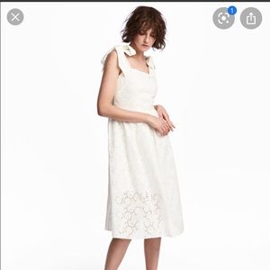 Pretty white eyelet sundress with tie straps